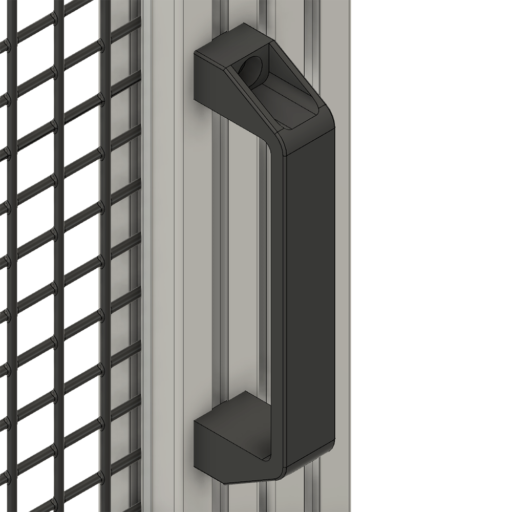 50-201-3 MODULAR SOLUTIONS HANDLE<BR>30 SERIES 180 PULL HANDLE BLACK W/HARDWARE